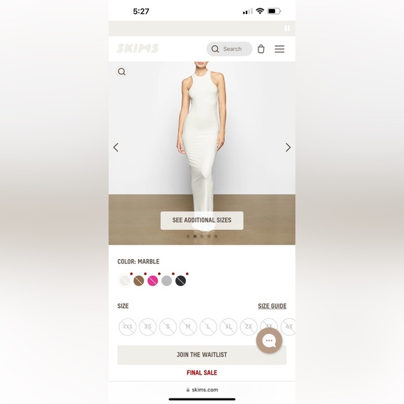 Skims white shimmer marble foil soft lounge shimmer racer back maxi dress - Picture 1 of 11